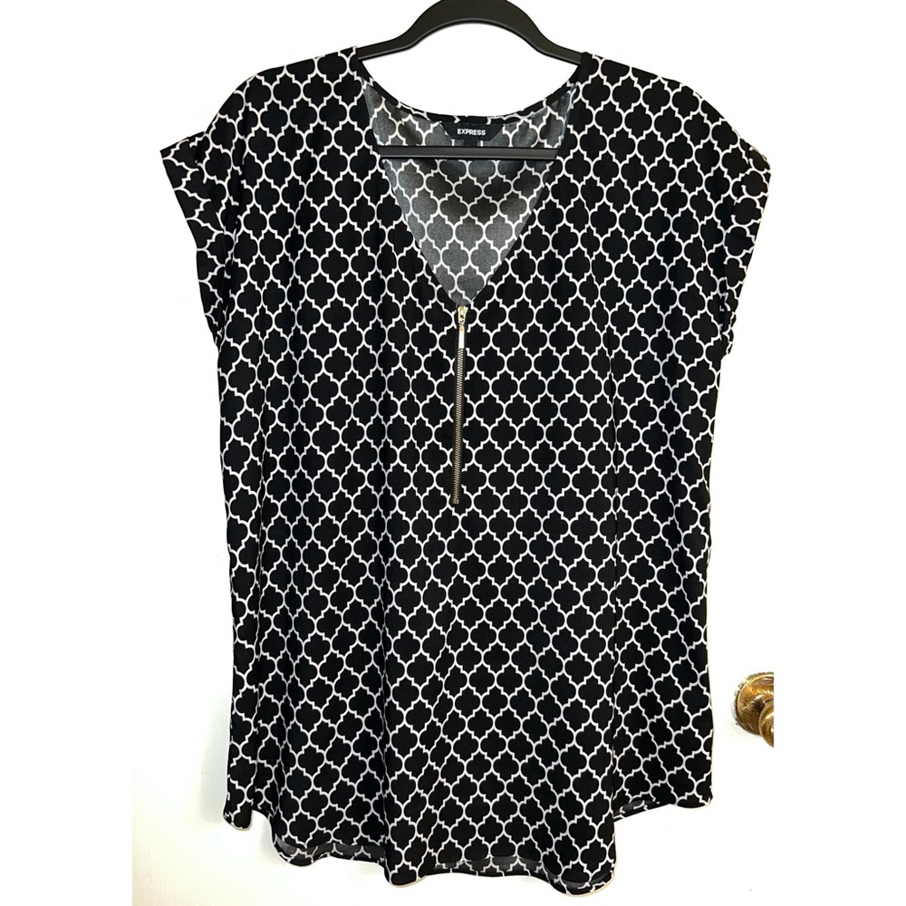 Express Black & White Blouse